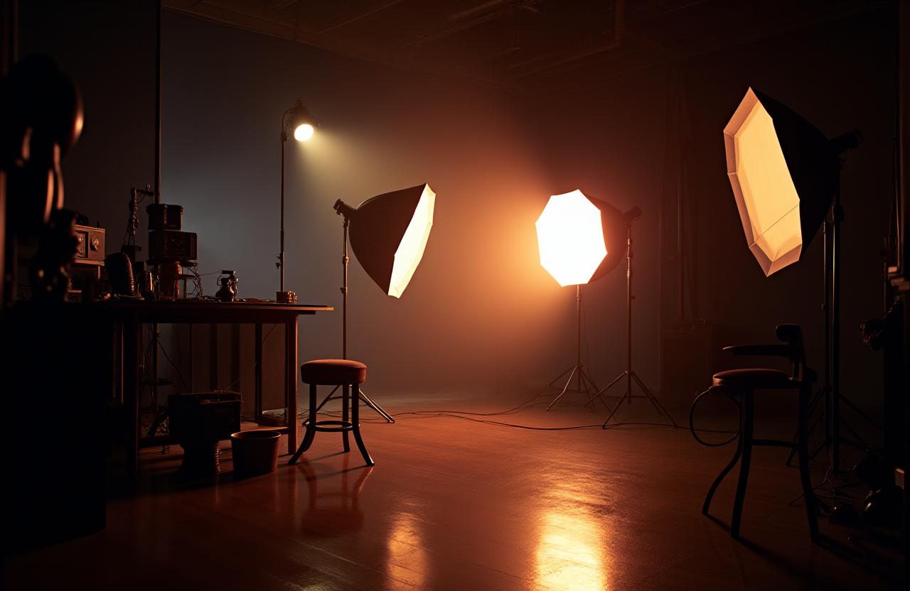 Atelier de LumiVerre Studios à Lyon avec un éclairage professionnel.